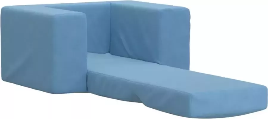 VIDAXL Kinderslaapbank zacht pluche blauw - Foto 3