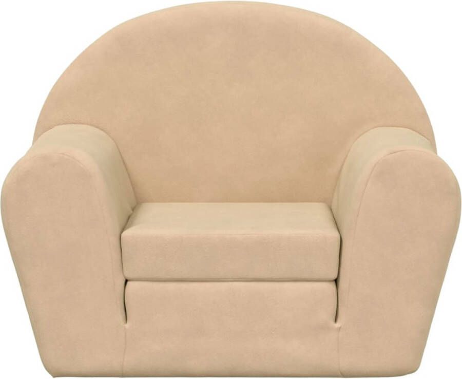 VIDAXL Kinderslaapbank zacht pluche crèmekleurig - Foto 3