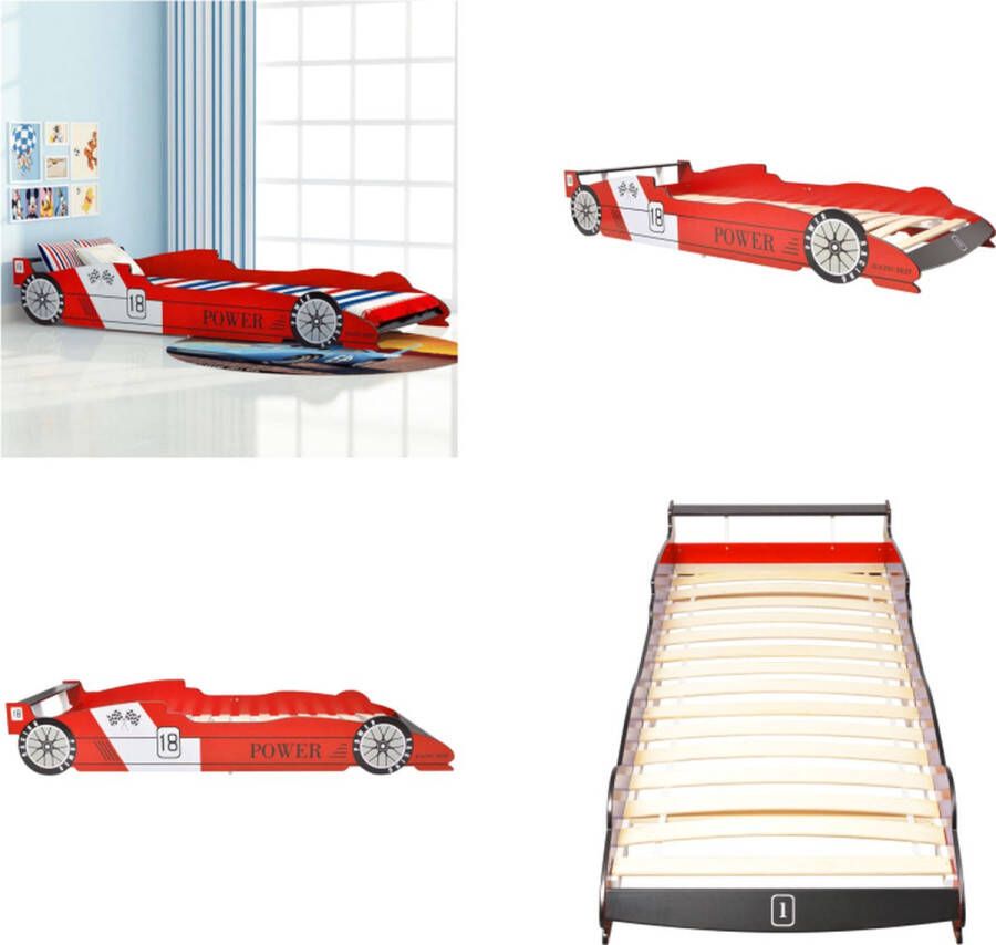 VidaXL Kinderbed raceauto rood 90x200 cm Kinderbed Kinderbedden Bed Bedden