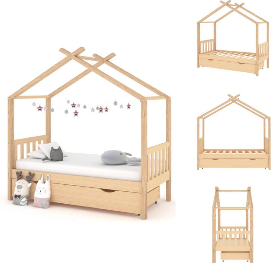 VidaXL Kinderbedframe Boomhut-stijl Massief Grenenhout 166x87x190 cm Incl Bedlade Geschikt voor 80x160 cm Matras Bed