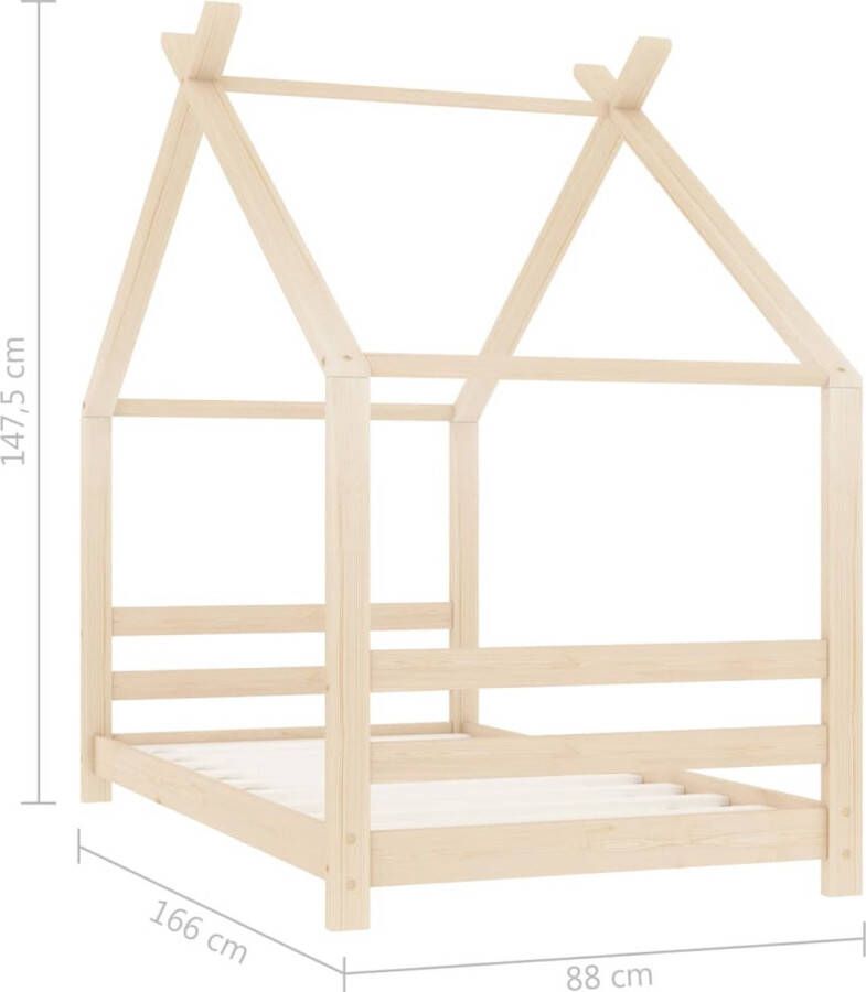 VidaXL -Kinderbedframe-massief-grenenhout-80x160-cm - Foto 1