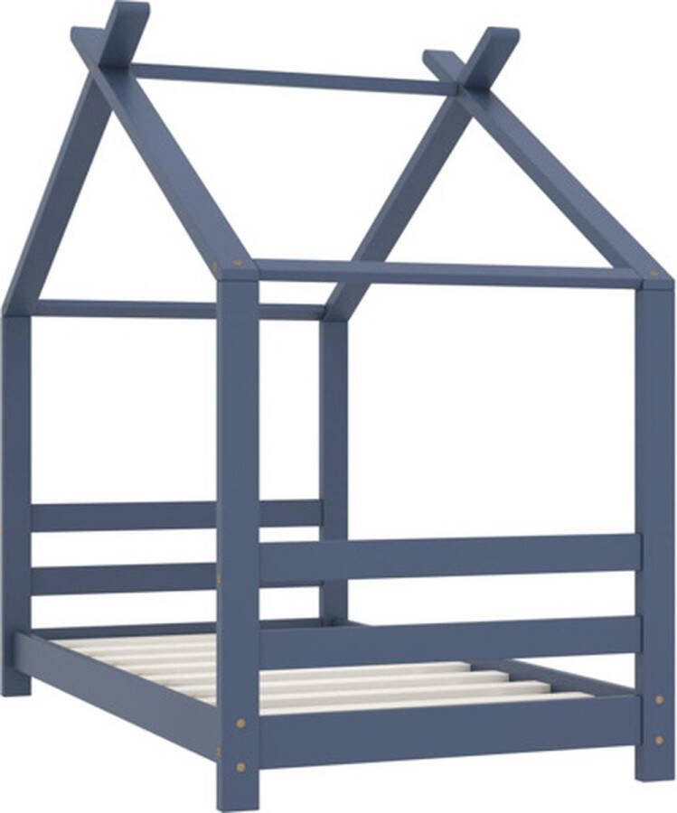 VidaXL -Kinderbedframe-massief-grenenhout-grijs-70x140-cm - Foto 2
