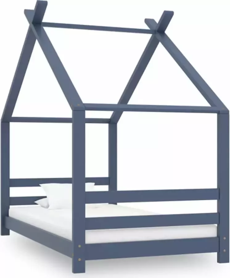 VidaXL -Kinderbedframe-massief-grenenhout-grijs-80x160-cm - Foto 2