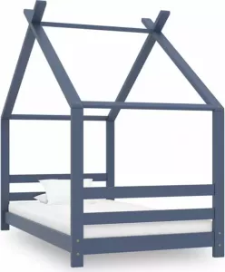 VidaXL Kinderbedframe massief grenenhout grijs 80x160 cm