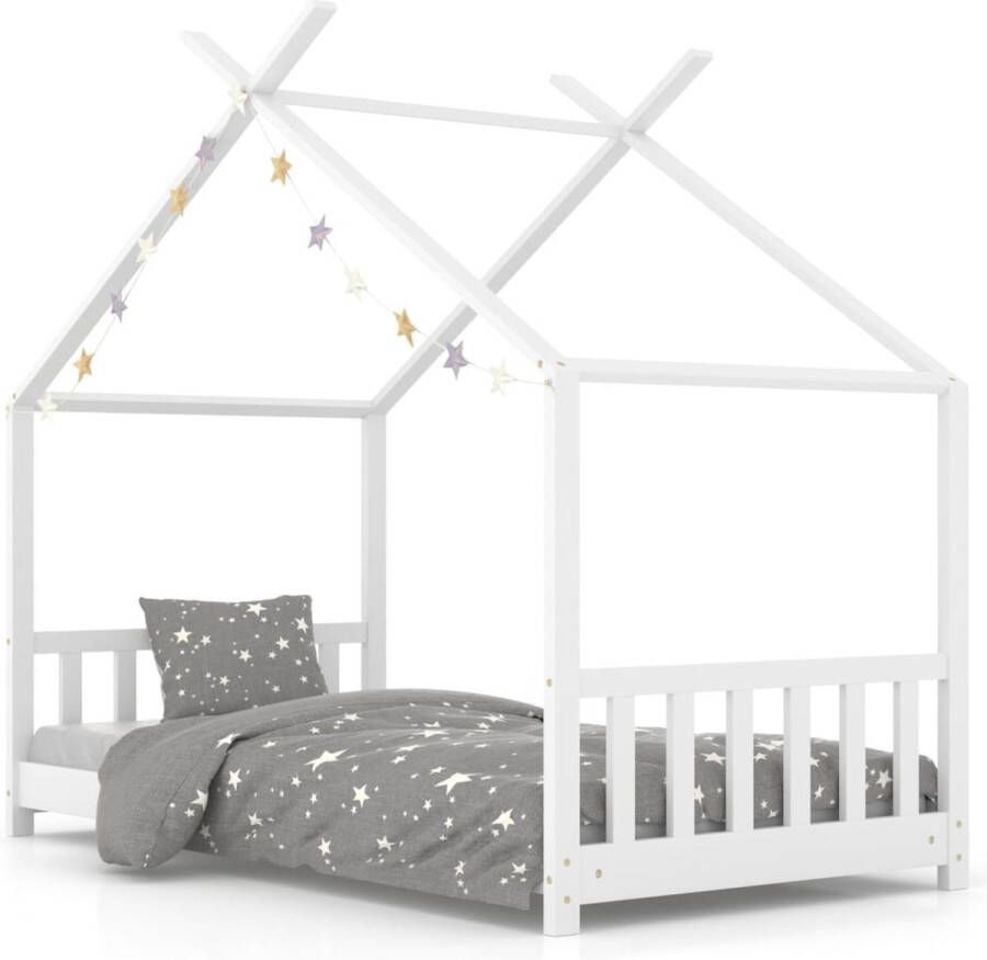 VidaXL -Kinderbedframe-massief-grenenhout-wit-80x160-cm - Foto 1