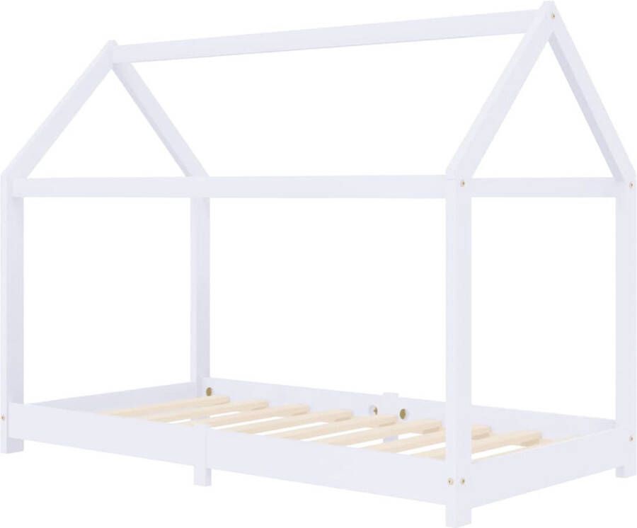VidaXL -Kinderbedframe-massief-grenenhout-wit-80x160-cm - Foto 2