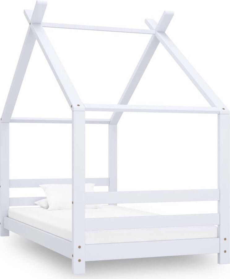 VidaXL Kinderbedframe 80x160 cm Wit Grenenhout Kinderbed Boomhutbed Houten Bed Wit Bed Kids Bed Tweepersoonsbed Slaapcomfort - Foto 2