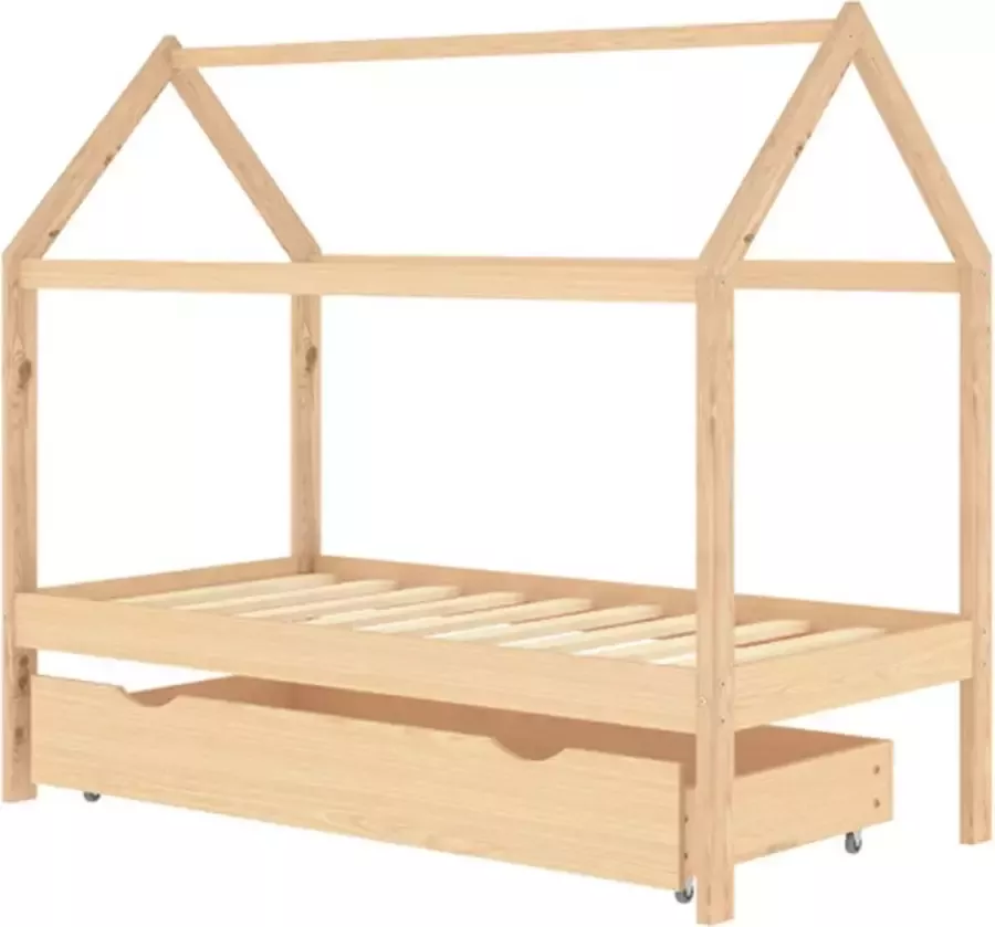 VidaXL -Kinderbedframe-met-lade-massief-grenenhout-80x160-cm - Foto 1
