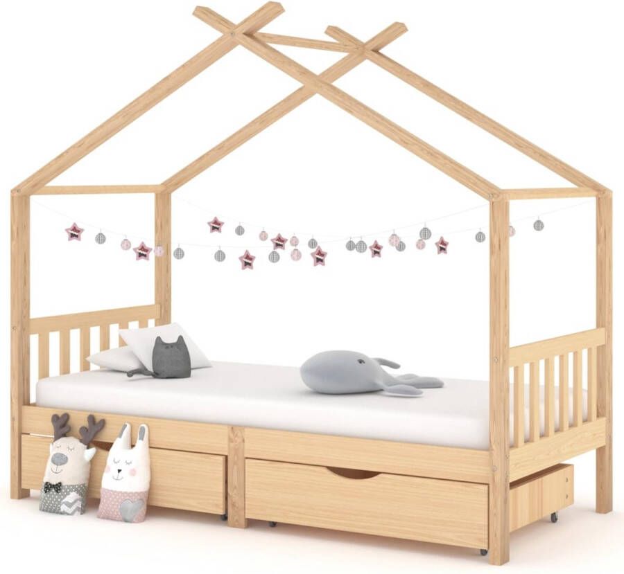 VidaXL -Kinderbedframe-met-lades-massief-grenenhout-90x200-cm - Foto 2