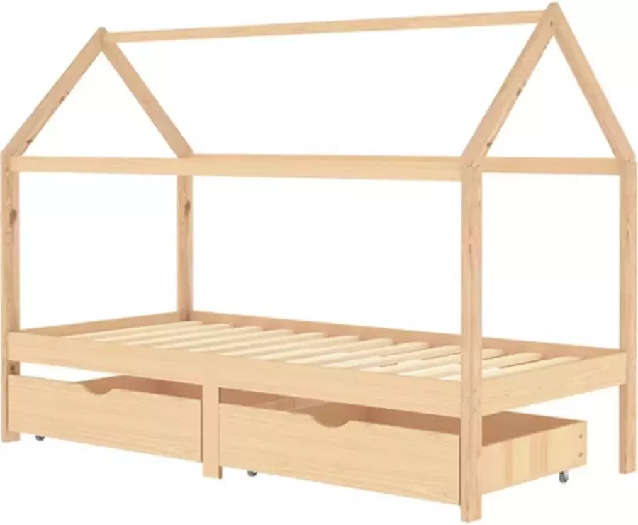 VidaXL -Kinderbedframe-met-lades-massief-grenenhout-90x200-cm