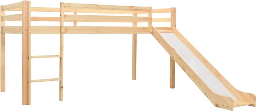 Vida XL Kinderhoogslaper met glijbaan en ladder grenenhout 97x208 cm SKU: V282714 - Foto 3