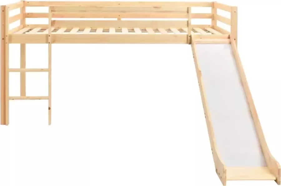 Vida XL Kinderhoogslaper met glijbaan en ladder grenenhout 97x208 cm SKU: V282714 - Foto 4