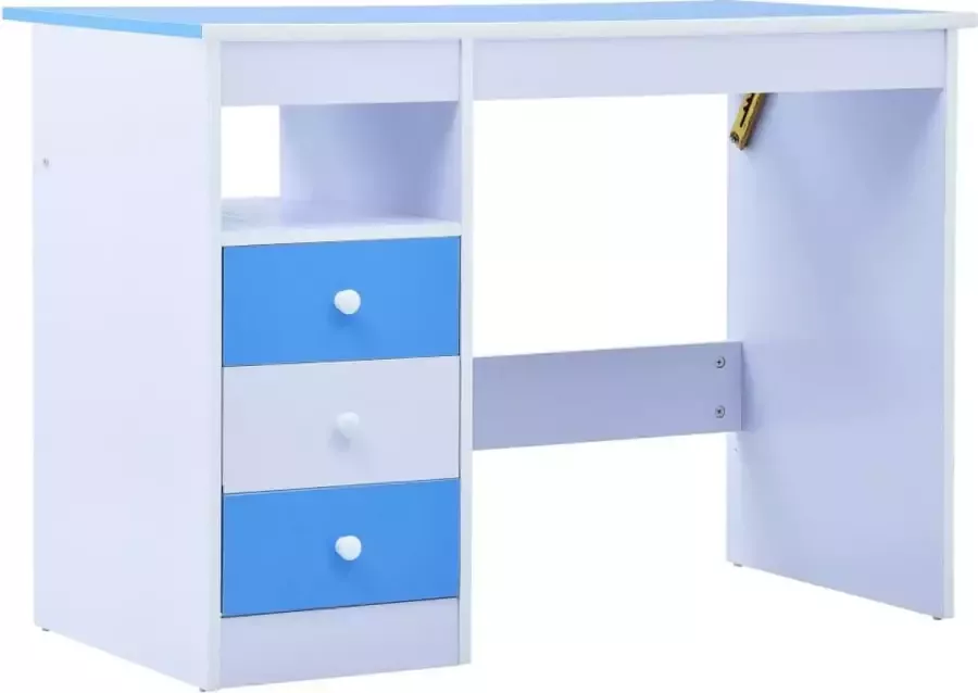 VidaXL Kindertekentafel -bureau kantelbaar blauw en wit
