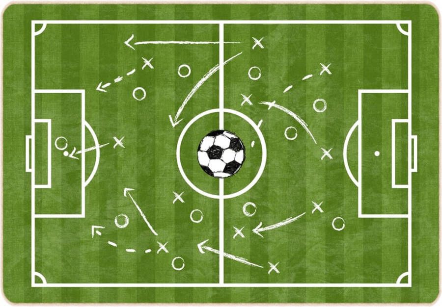VidaXL -Kindervloerkleed-voetbalveld-wasbaar-antislip-160x230-cm-groen