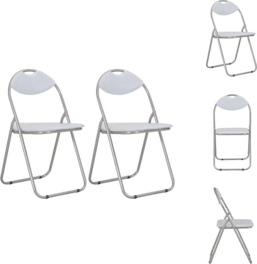 VidaXL Klapstoelenset Eetkamerstoelen 44x43x80.5 cm Stalen frame Vlekbestendig leer Eetkamerstoel