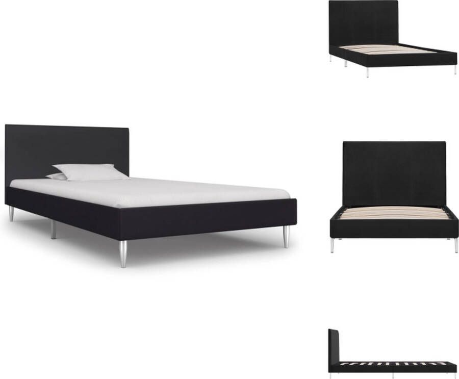VidaXL Klassiek Bedframe Hout en Ijzer 208 x 95 x 81 cm Zwart Bed
