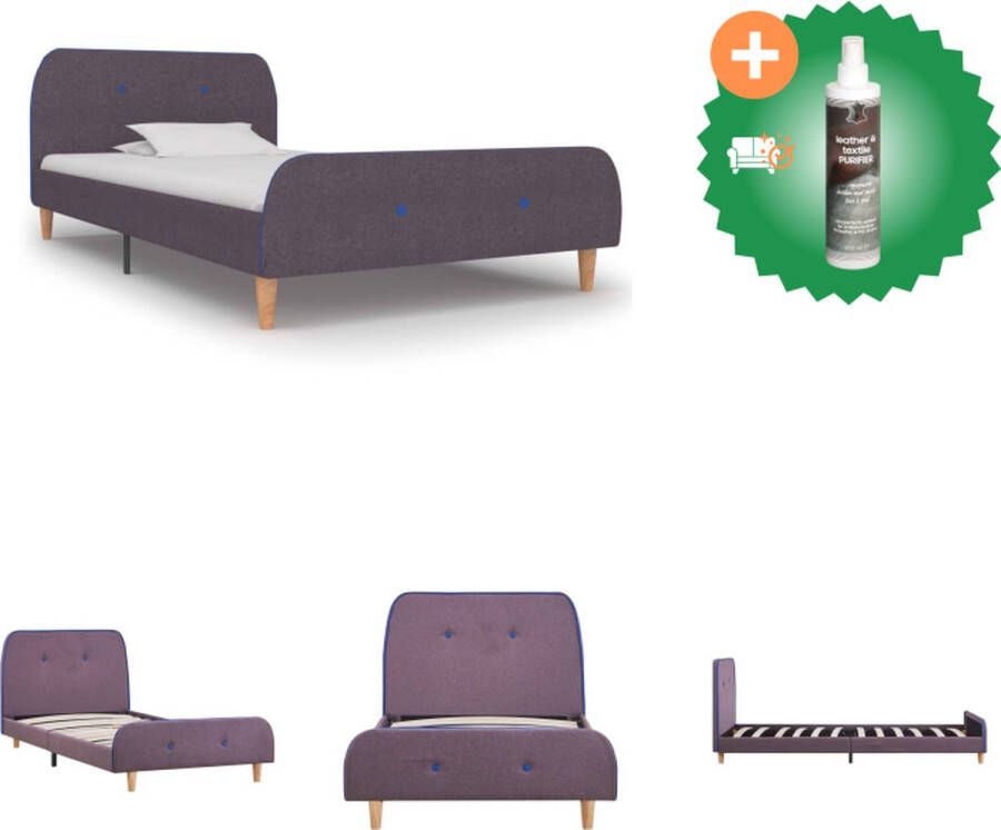 VidaXL Bedframe Bedframes Afmeting- 203 x 93 x 25 cm Kleur- taupe Materiaal- stof multiplex Bed Inclusief Reiniger