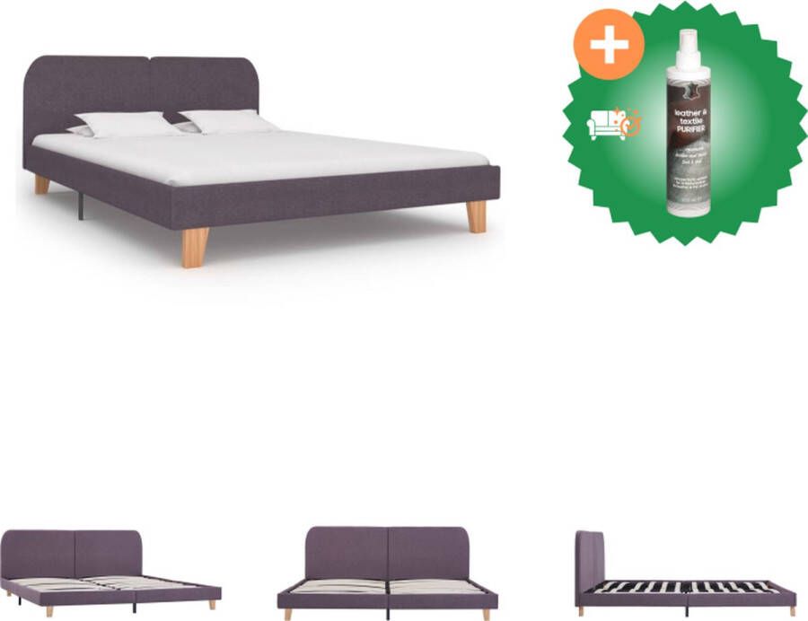 VidaXL Bedframe Klassiek 208x186x81 cm Taupe Hout IJzer Geschikt voor matras 180x200 cm Bed Inclusief Reiniger