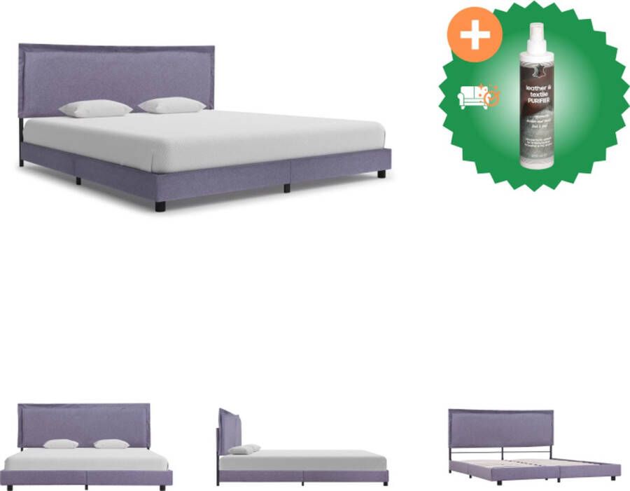 VidaXL Klassiek Bedframe Lichtgrijs 207 x 186 x 95 cm Geschikt voor 180 x 200 cm Matras Bed Inclusief Reiniger