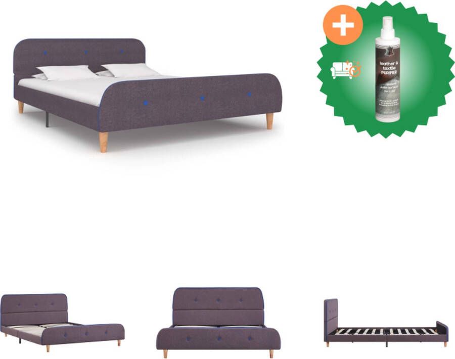 VidaXL Klassiek Bedframe Taupe 208 x 146 x 81 cm Geschikt voor matras 140 x 200 cm Bed Inclusief Reiniger