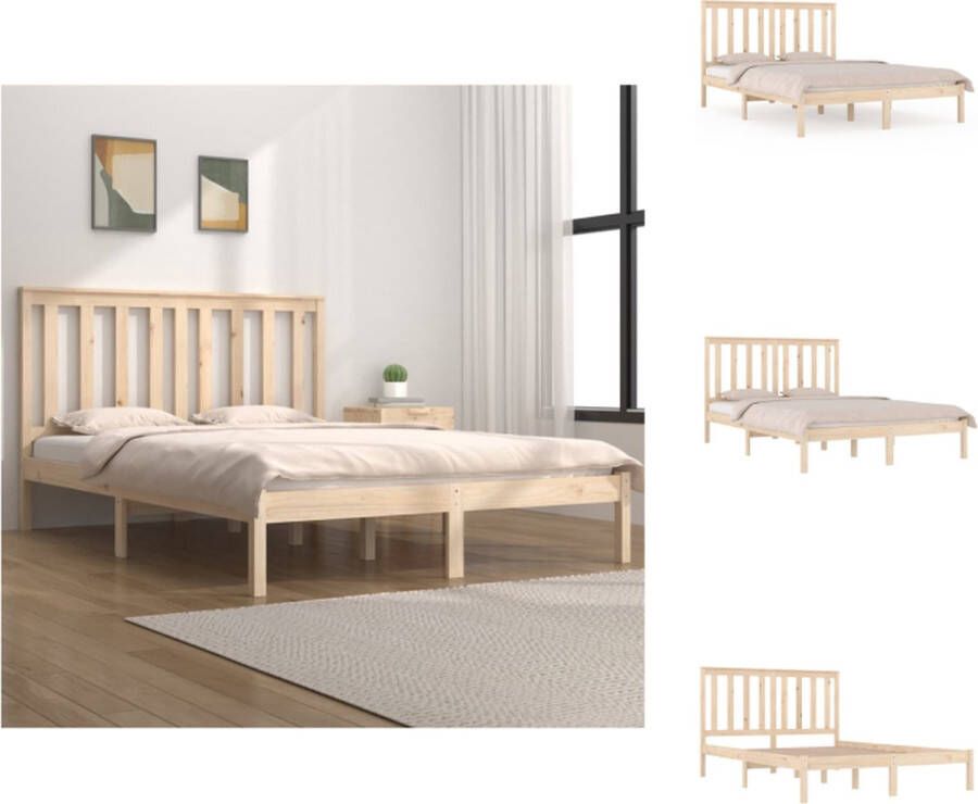 VidaXL Klassiek Grenenhouten Bedframe 205.5 x 205.5 x 31 cm Stevig en Comfortabel Bed