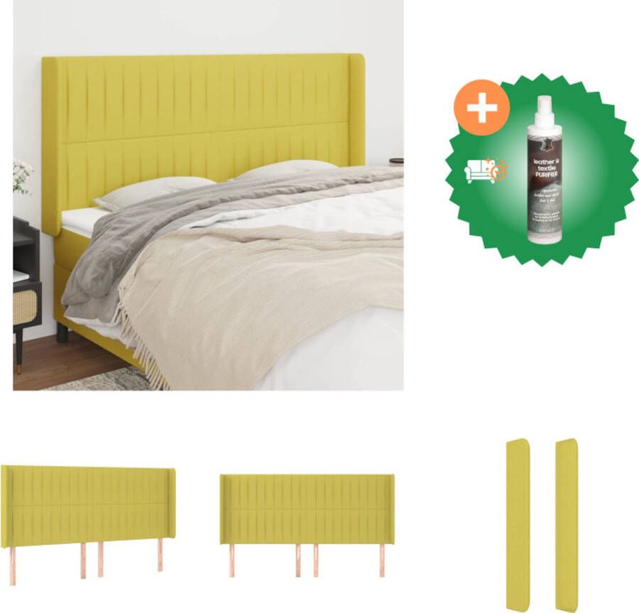 VidaXL Klassiek Groen Hoofdbord 203 x 16 x 118 128 cm Stof Polyester Bedonderdeel Inclusief Reiniger