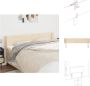 VidaXL Klassiek Hoofdbord 183x16x78 88 cm Crème stof Verstelbare hoogte Stevige houten poten Bedonderdeel - Thumbnail 3
