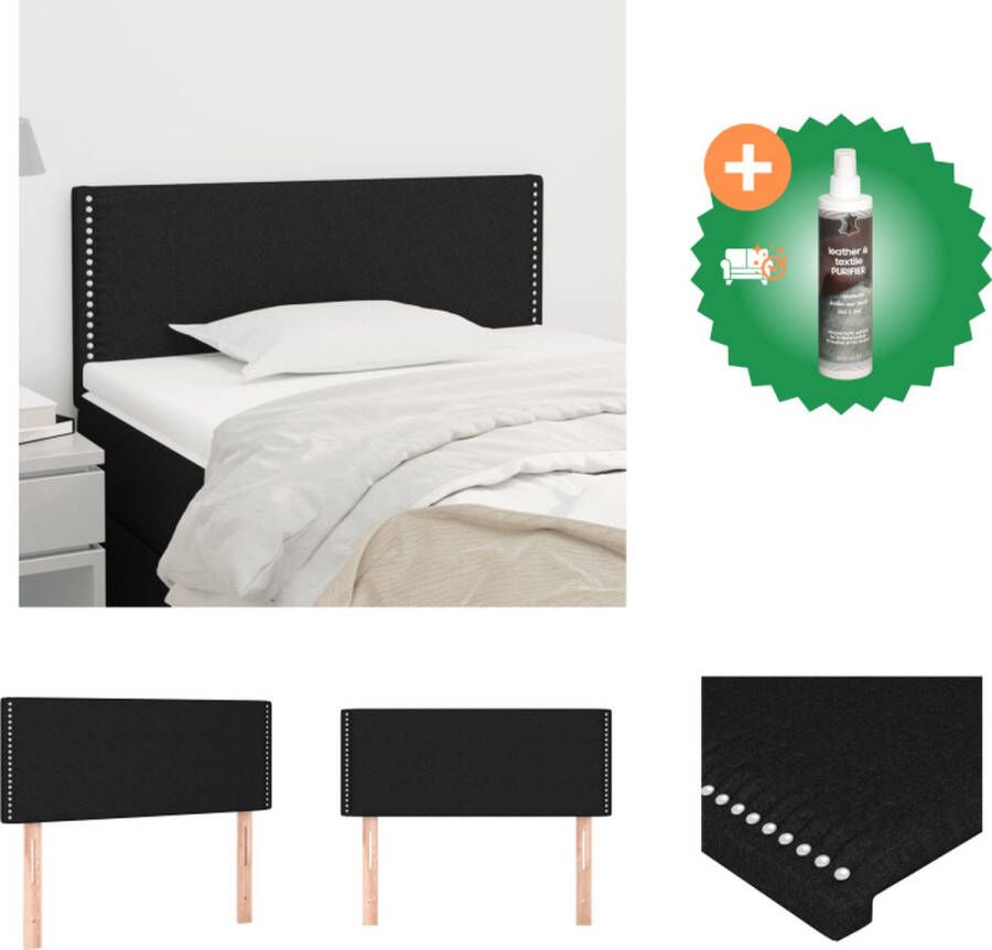 VidaXL Hoofdbord met Verstelbare Hoogte 80 x 5 x 78 88 cm Zwarte Stoffen Bekleding en Houten Poten Bedonderdeel Inclusief Reiniger