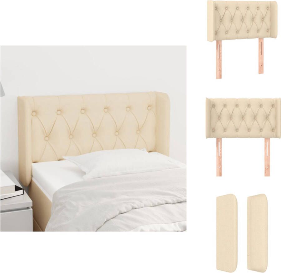 VidaXL Klassiek hoofdbord crème verstelbare hoogte ademend en duurzaam stevige poten comfortabele ondersteuning 83x16x78 88cm Bedonderdeel - Foto 2