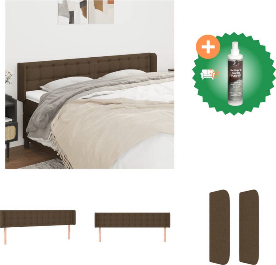 VidaXL Klassiek hoofdbord Donkerbruin 183x16x78 88 cm Duurzaam materiaal Bedonderdeel Inclusief Reiniger