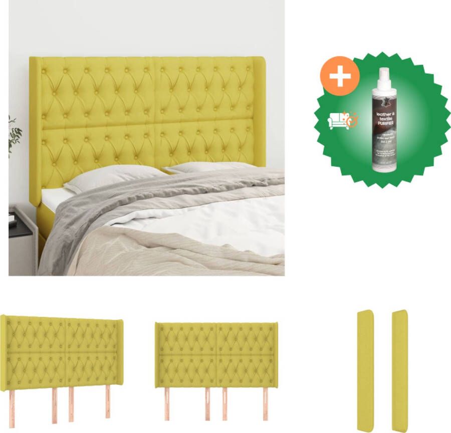 VidaXL Klassiek Hoofdbord Groen 147x16x118 128 cm Duurzame stof Stevige houten poten Bedonderdeel Inclusief Reiniger