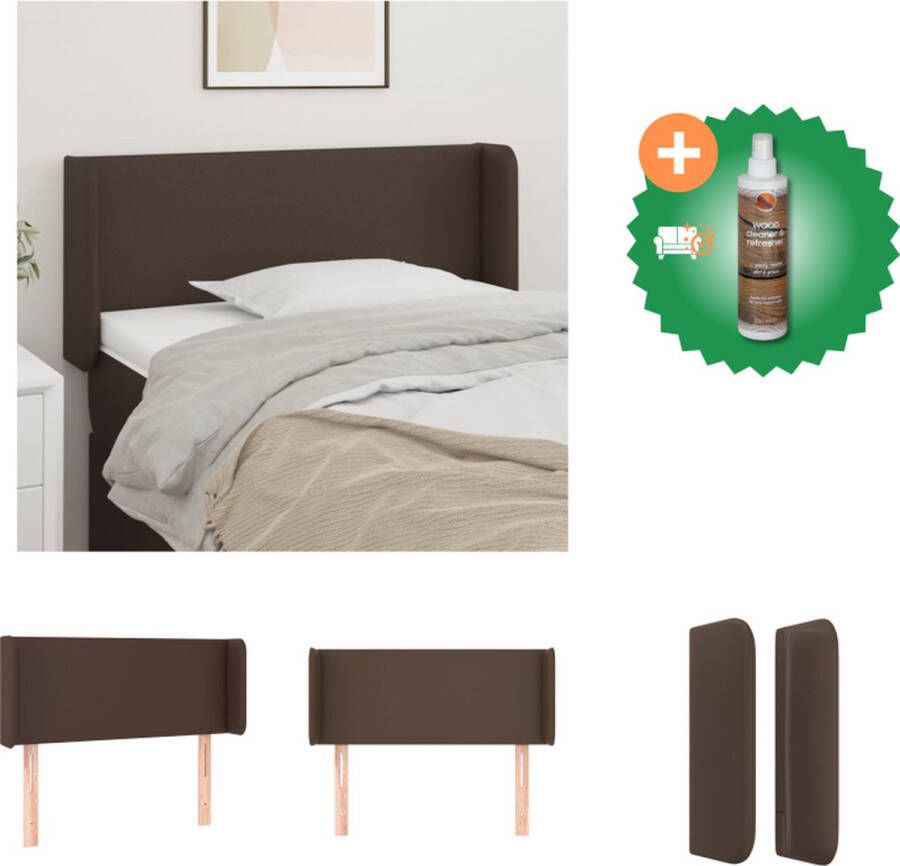 VidaXL Klassiek Hoofdbord Kunstleer Verstelbare Hoogte Stevige Poten Bruin Bedonderdeel Inclusief Houtreiniger en verfrisser
