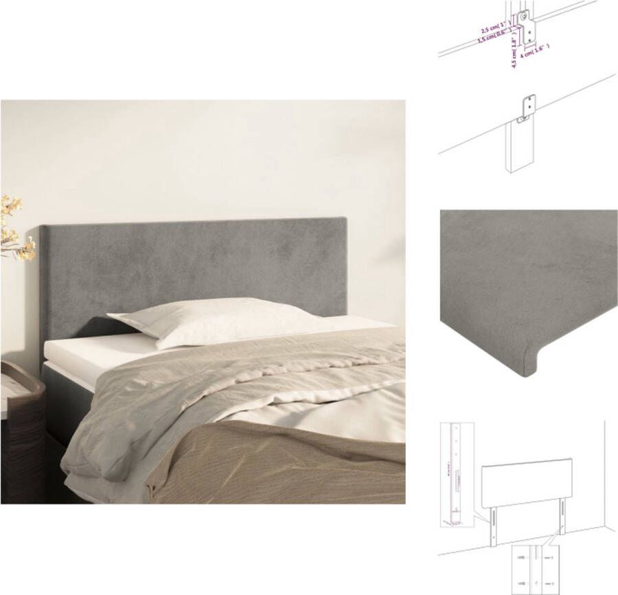 VidaXL Hoofdbord Klassiek Bedmeubelen Afmeting- 100 x 5 x 78 88 cm Kleur- Lichtgrijs Bedonderdeel - Foto 2
