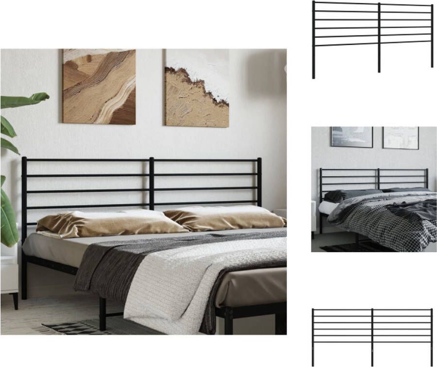 VidaXL Klassiek Hoofdbord Metaal Zwart 206x90 cm Robuuste constructie Bedonderdeel - Foto 2