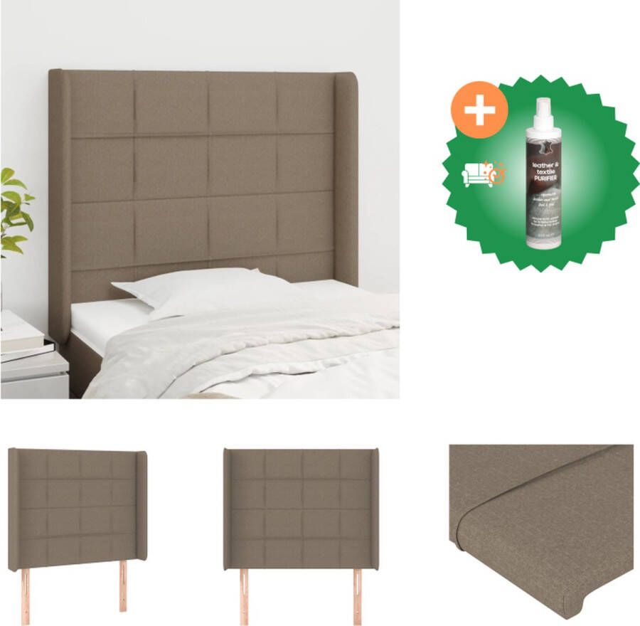 VidaXL Klassiek hoofdbord Stof Verstelbare hoogte Taupe 93x16x118 128cm Bedonderdeel Inclusief Reiniger