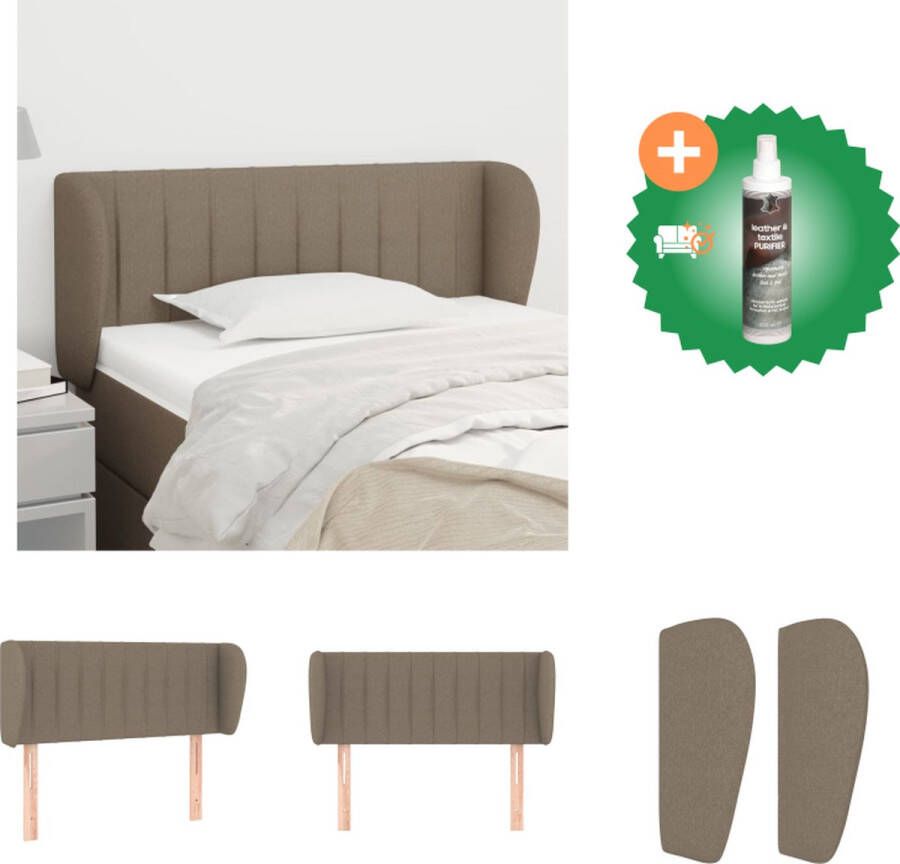 VidaXL Klassiek Hoofdbord Taupe 93x23x78 88 cm Duurzaam Stof Stevige Poten Verstelbare Hoogte Bedonderdeel Inclusief Reiniger