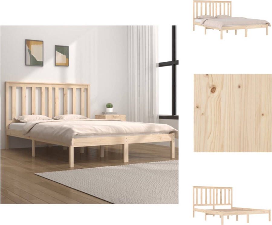 vidaXL Klassiek Houten Bedframe 140 x 200 cm Massief Grenenhout Bed