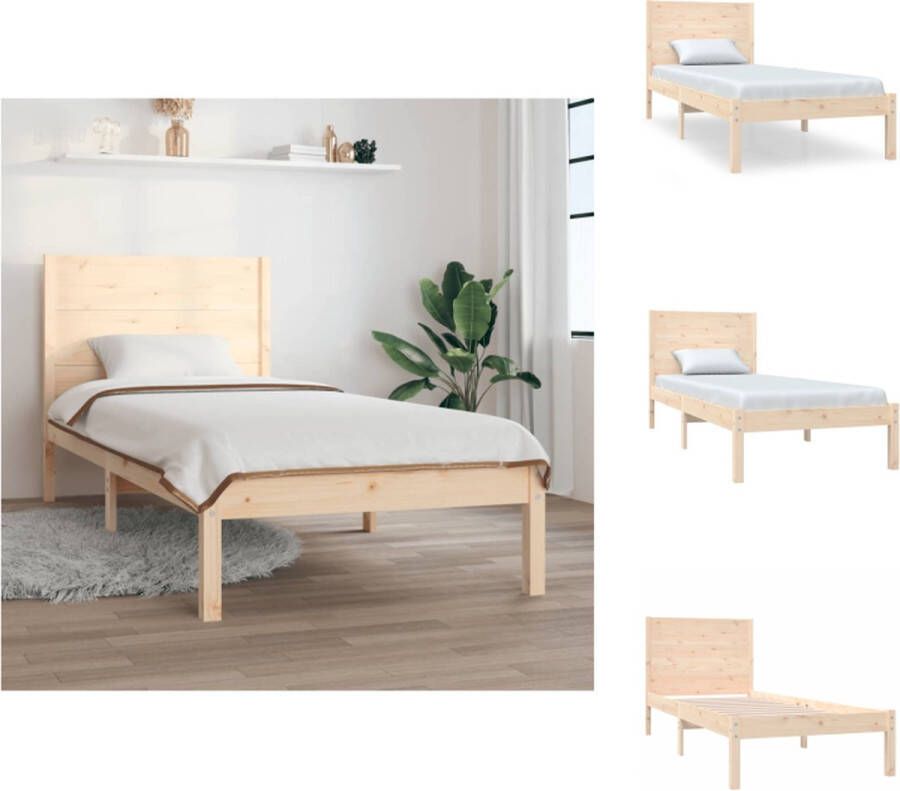 The Living Store Bedframe massief grenenhout 90x200 cm Bedframe Bedframes Eenpersoonsbed Bed Bedombouw Ledikant Houten Bedframe Eenpersoonsbedden Bedden Bedombouwen Ledikanten - Foto 3