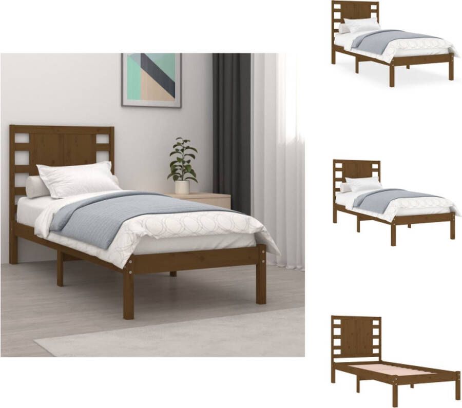 VidaXL Klassiek Houten Bedframe 75 x 190 cm Hoogwaardig massief grenenhout Bed