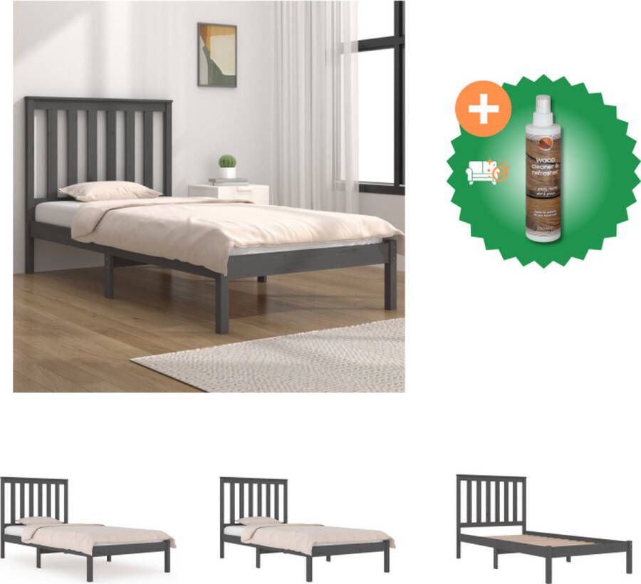 VidaXL Klassiek Houten Bedframe 90x200 cm Massief grenenhout Bed Inclusief Houtreiniger en verfrisser