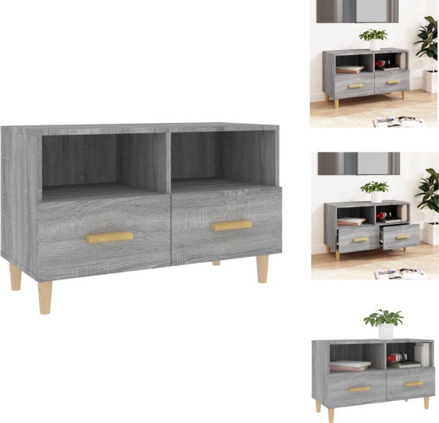 vidaXL Klassiek TV-meubel grijs sonoma eiken 80 x 36 x 50 cm stevig en vochtbestendig Kast