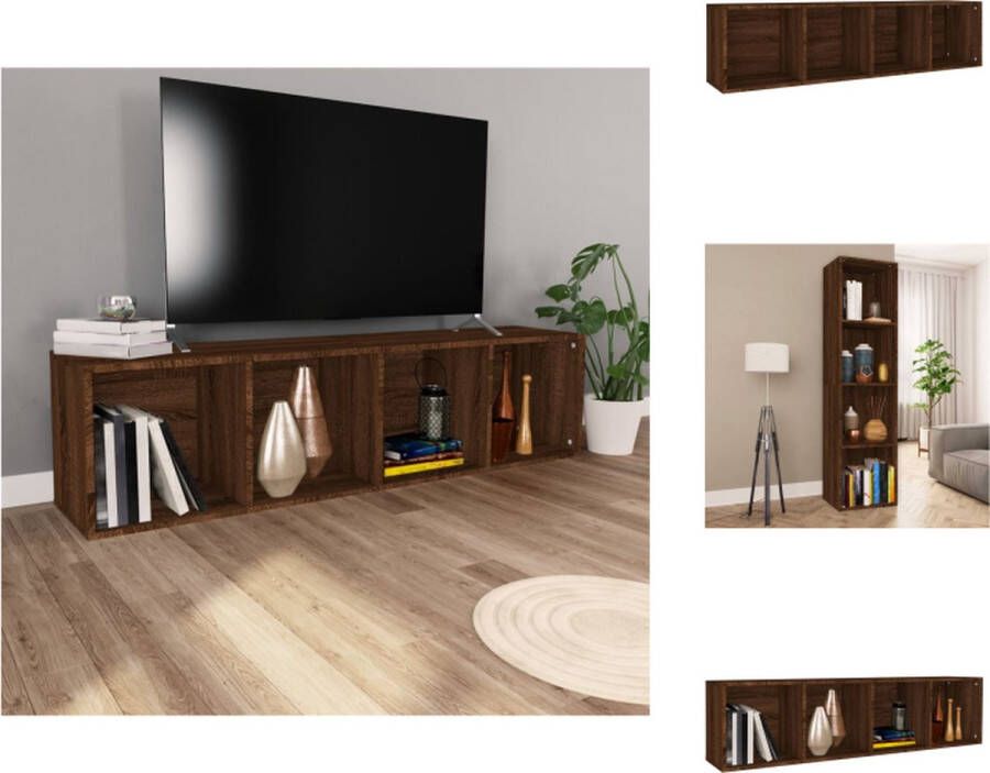 VidaXL Boekenkast Boekenkasten Boekenschap Boekenstandaard Boekenkast tv-meubel 36x30x143 cm bruineikenkleurig