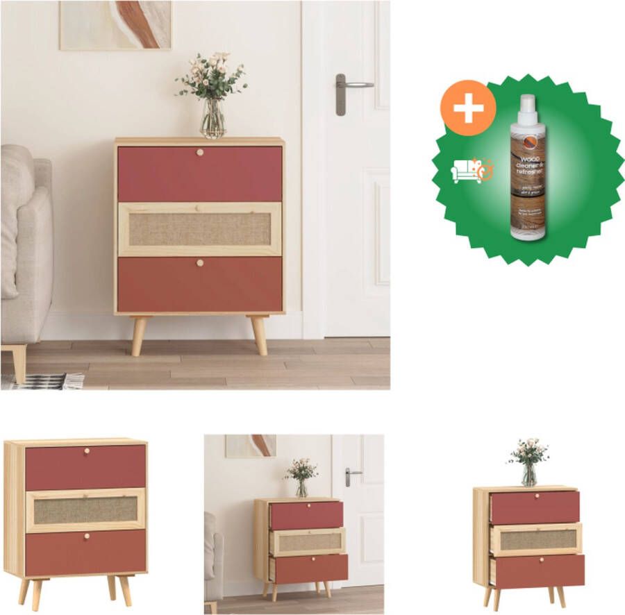 VidaXL Klassieke Dressoir Bijzetkast 60 x 30 x 75 cm Bewerkt hout Kast Inclusief Houtreiniger en verfrisser