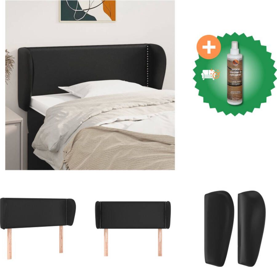 VidaXL Klassieke Hoofdbord Zwart Kunstleer Verstelbare Hoogte Stevige Poten Comfortabele Ondersteuning Bedonderdeel Inclusief Houtreiniger en verfrisser