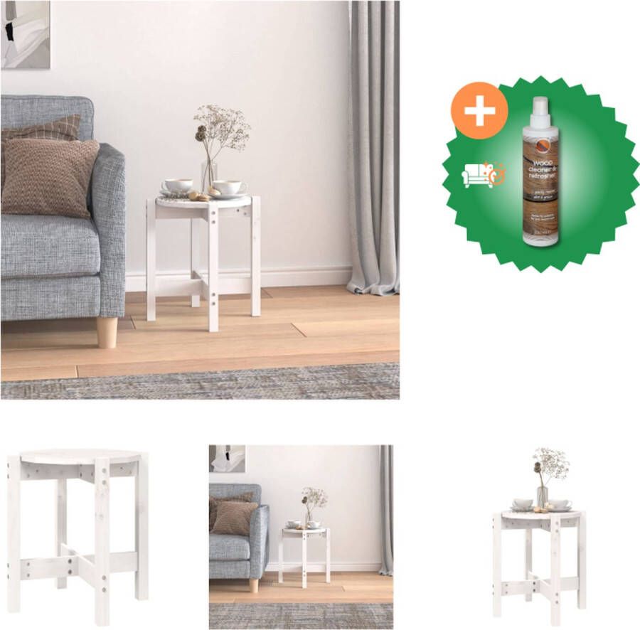 VidaXL Klassieke houten salontafel 42.5 x 45 cm Massief grenenhout Tafel Inclusief Houtreiniger en verfrisser