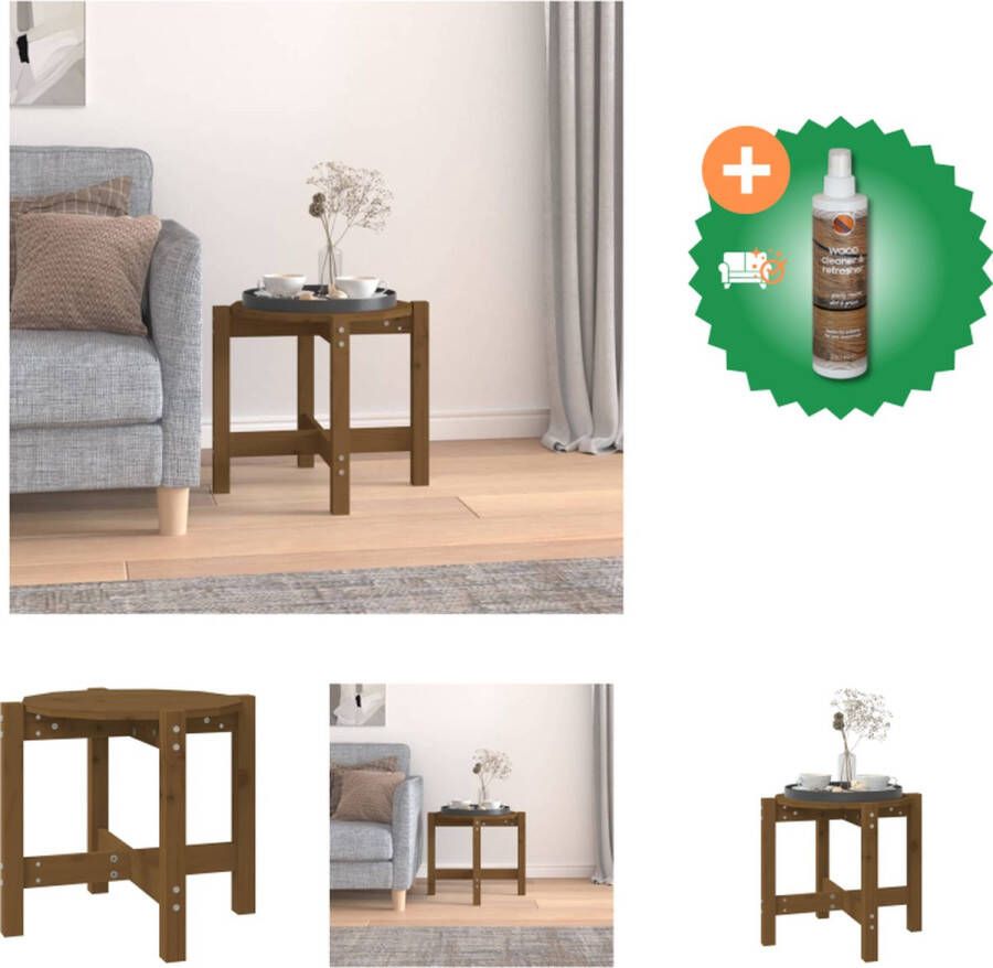 VidaXL Klassieke Houten Salontafel 52.5 x 45 cm Massief Grenenhout Tafel Inclusief Houtreiniger en verfrisser