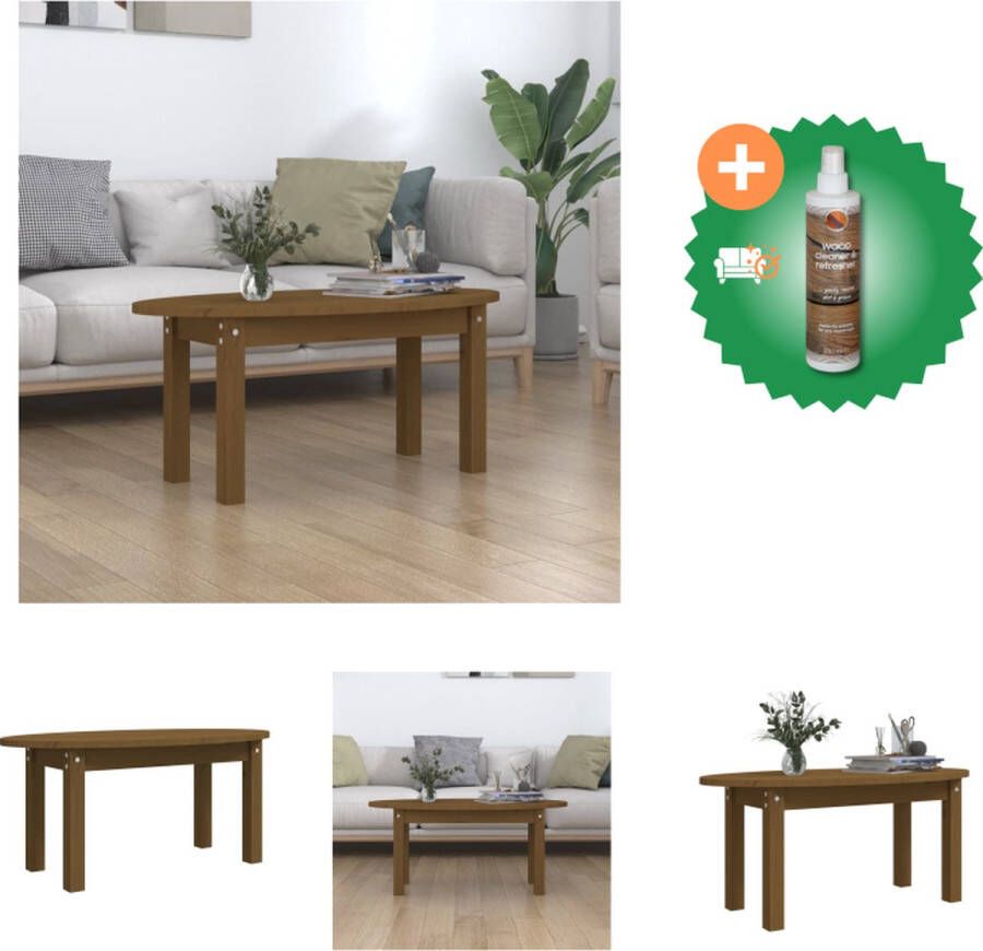 VidaXL Klassieke Houten Salontafel 80 x 40 x 35 cm Massief Grenenhout Tafel Inclusief Houtreiniger en verfrisser