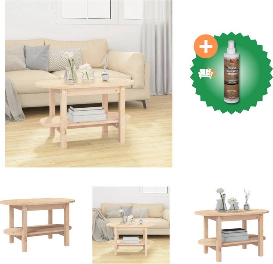 VidaXL Klassieke Houten Salontafel 80x45x45cm Massief Grenenhout Tafel Inclusief Houtreiniger en verfrisser