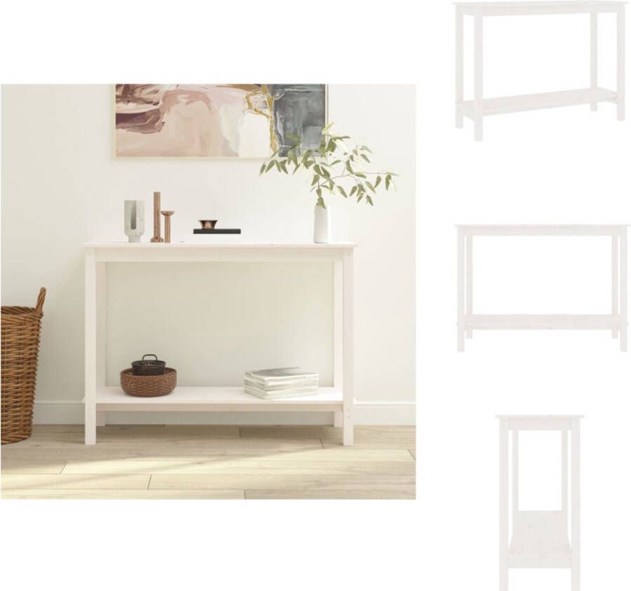 VidaXL Wandtafel Wandtafels Consoletafel Houten Wandtafel 110x40x80 cm massief grenenhout wit