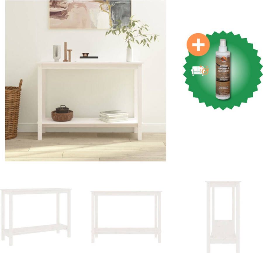 VidaXL Klassieke Houten Wandtafel 110 x 40 x 80 cm Massief Grenenhout Tafel Inclusief Houtreiniger en verfrisser